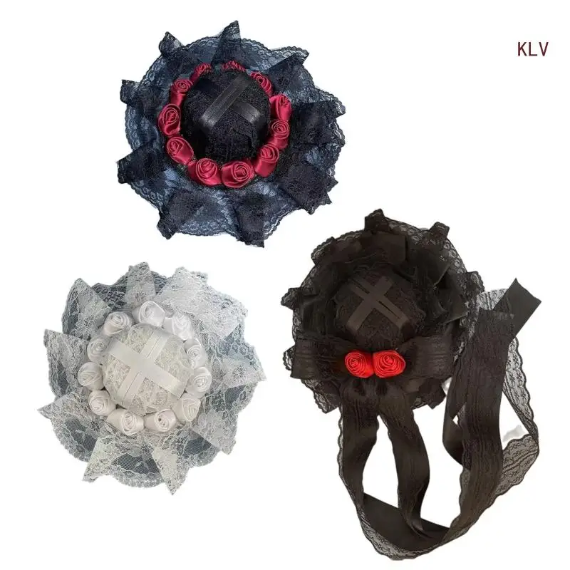 

Женская шляпа, заколка для волос, кружевная комикса, аксессуары для фотосъемки в готическом стиле