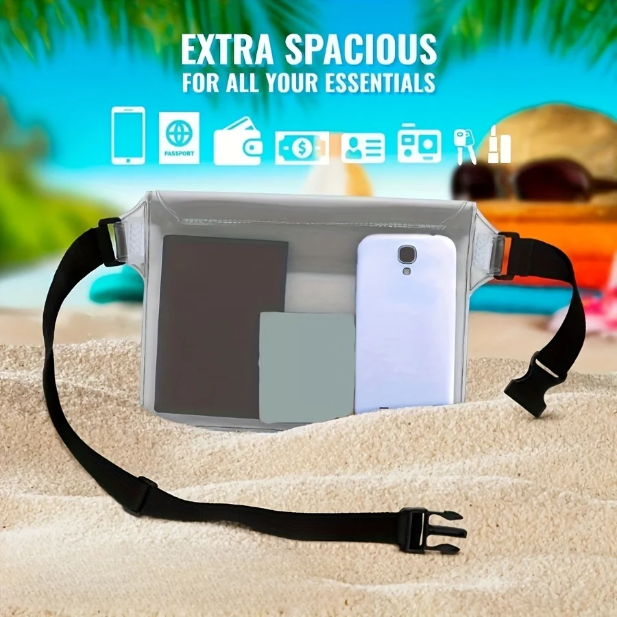 2pcs Waterproof Swimming Diving Bag PVC Beach Drifting Diving Waist Pack Shoulder Underwater Mobile Phone Case Outdoor Dry Bag