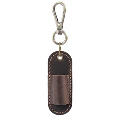 Compact Travel - Friendly Pen Holder with Keychain Attachment and Mini Pencil Case (Coffee)