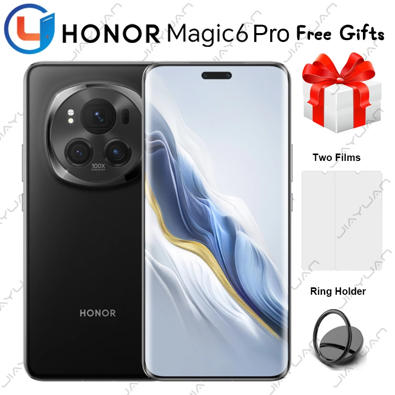 2024 HONOR Magic 6 Pro 5G 6.8 Inches OLED 120Hz Screen Snapdragon 8 Gen 3 MagicOS 8 Camera 180MP Battery 5600mAh GMS Smartphone