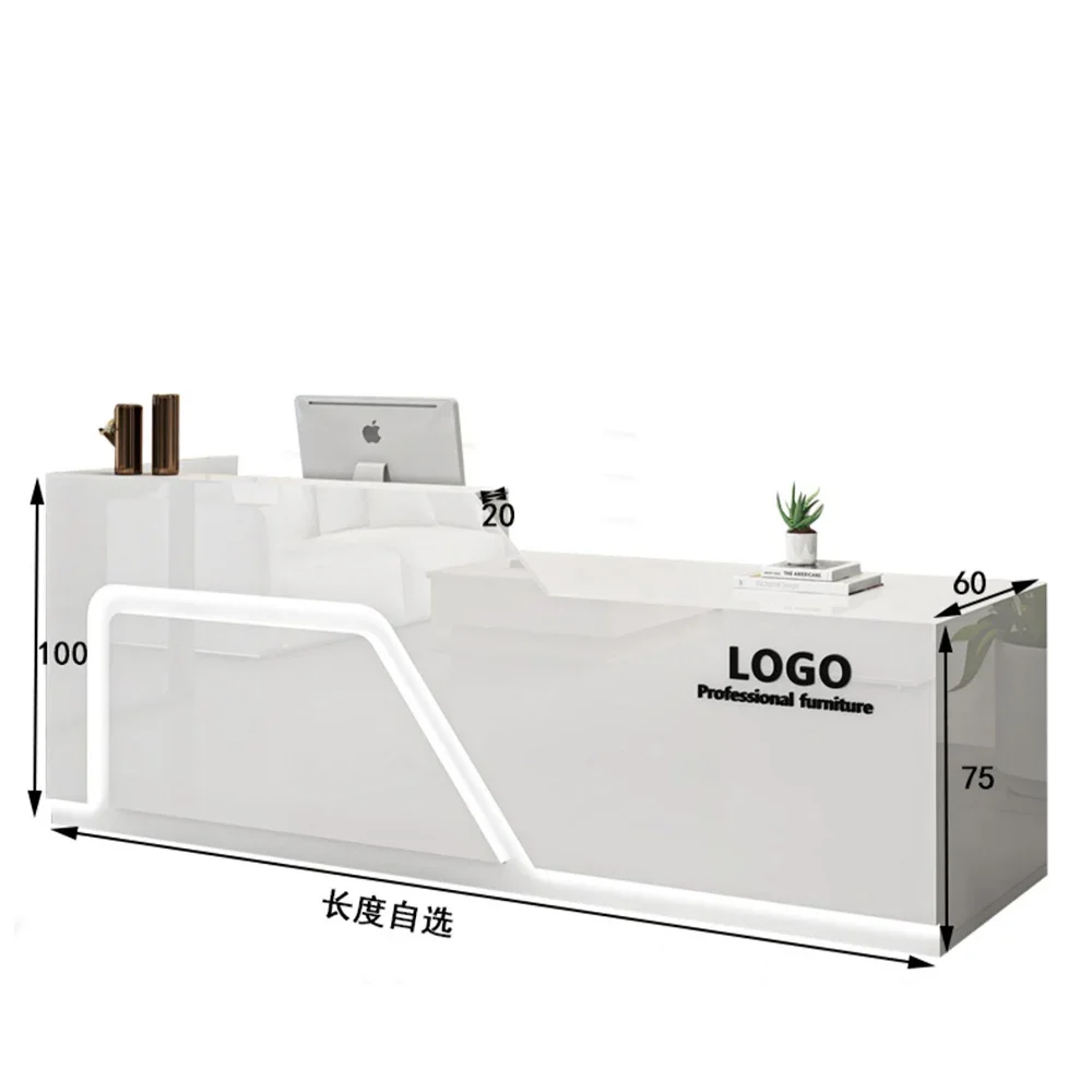 Trendy Simple Bar Counter Cabinet Wide Luxury Quality Elegant Reception Desk Modern Beauty Mostrador Commercial Furniture