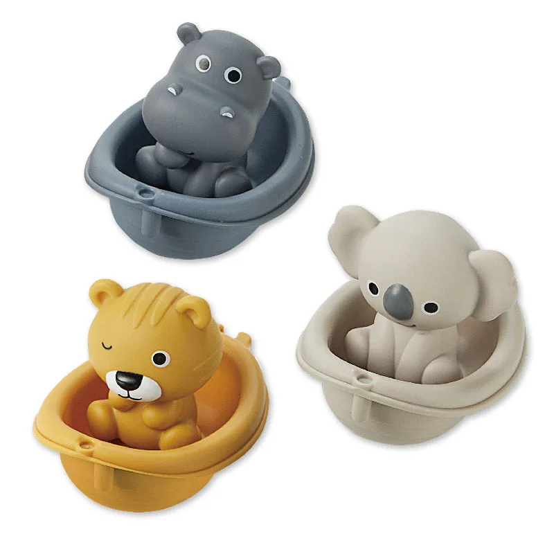 Colorful Rubber Animal Bath Toys Set - 6 Pieces