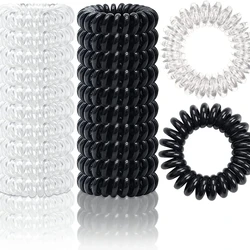 Pack of 10/30/50 Spiral Hair Ties - Large No - Trace Waterproof Coil Bands (10Pcs - Mixed Color)