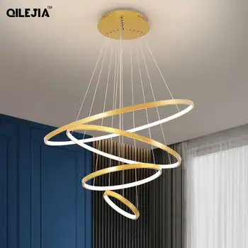Simple Led Ring Pendant Lights Modern Living Room Bedroom Restaurant Bar Lobby Chandelier Nordic Home Indoor Decor Lighting Lamp 1