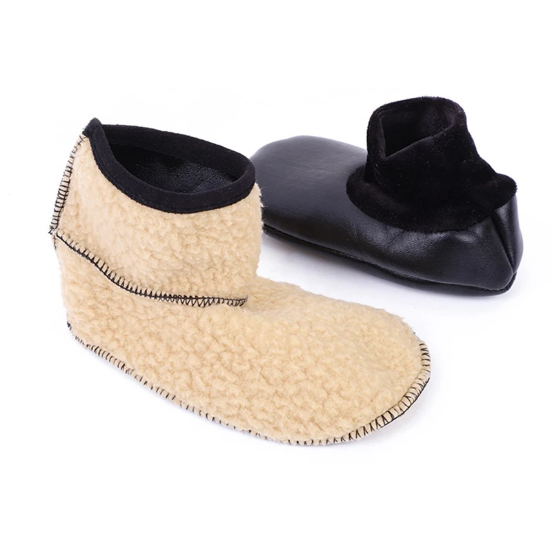 Unisex zima teplý černá pu kůže tepelný bota pantofel halové dr. house měkké protiskluzový ponožky měkké ne zástrčka ponožky pro muži ženy
