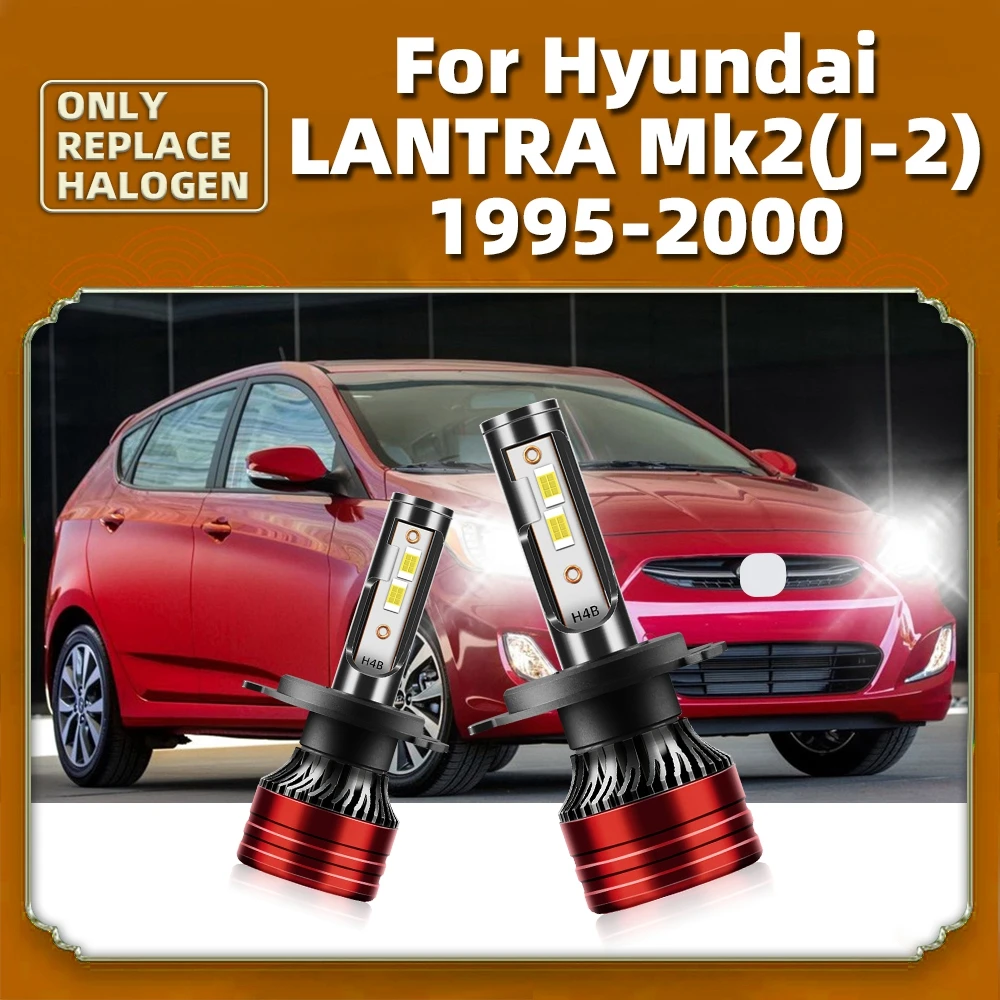 

2PC Car Auto LED Turbo Headlights 12V Bulbs H4 Hi-Lo Beam 16000LM 120W For Hyundai Lantra Mk2(J-2) 1995 1996 1997 1998 1999 2000
