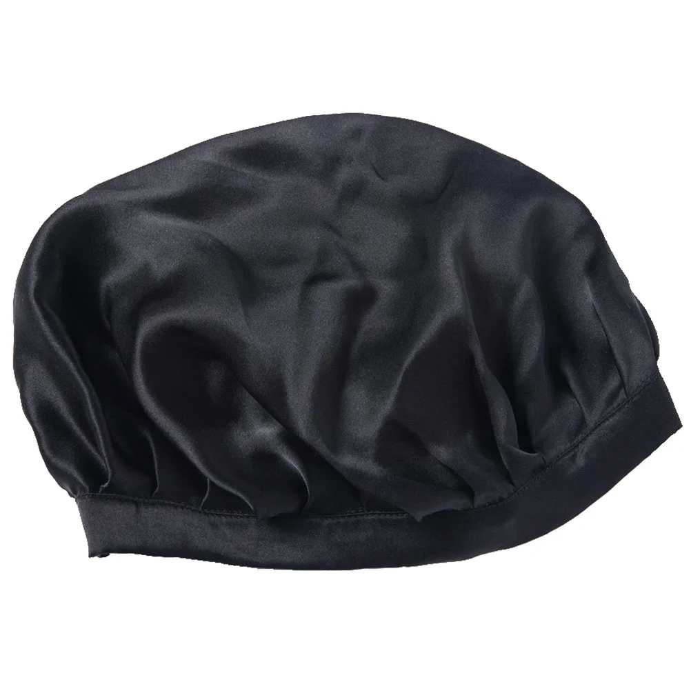 

Hats Silky Durag Elastic Headwrap Cap Turban Chemo Hat Hair Loss Cap Sleeping Cover Night Beanie for Men Hair Waves Salon Black