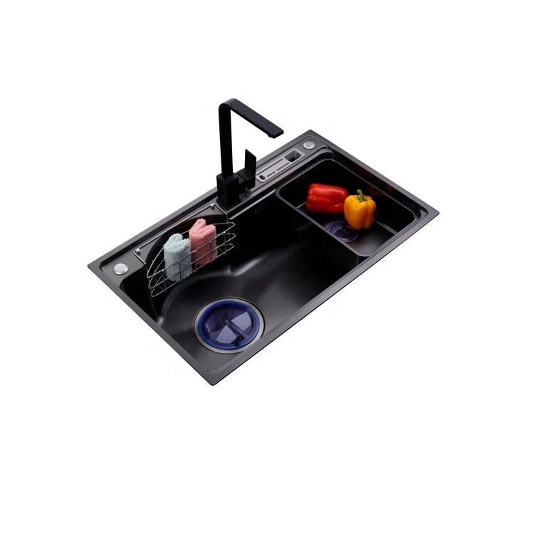Nano Black 78x46 Washing Machine Household Fregadero Wash Basin Modern Kitchen Sink Stainless Steel With Kitchen Accessories 3