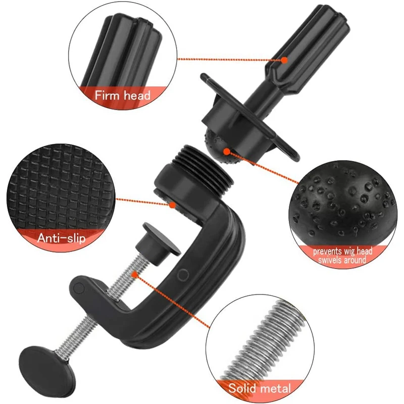 Wig Mannequin Head Clamp Stand 1 Pc Cosmetology Manikin Stand Mannequin Head Holder Clamp Black Wig Stand Holder
