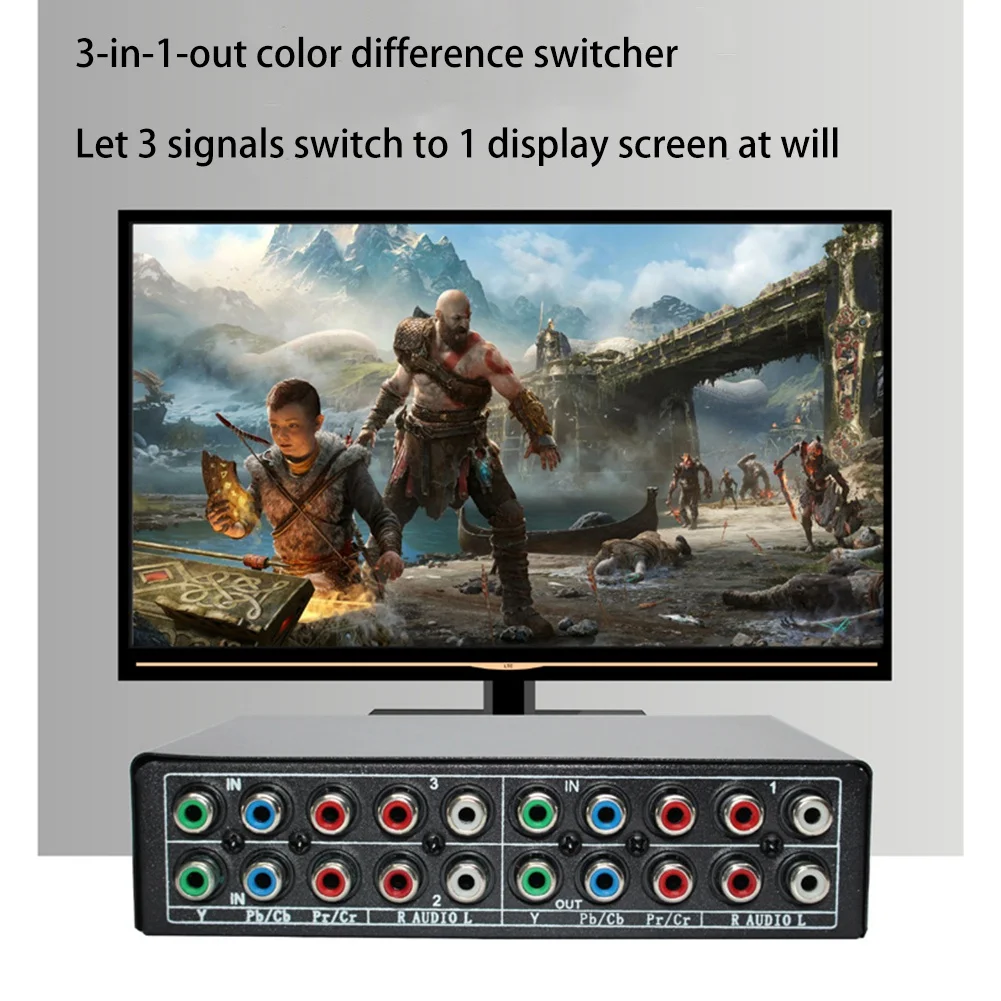 3-Way RGB Component AV Switch Video Audio Selector 3 in 1 Output Ypbpr Component RGB Switcher Box for TV 360 Wii DVD-Elect