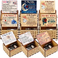 Carving Wooden Hand Crank Music Box, Mini Musical Box, You Are My Sunshine, Birthday Gift for Wife/Husband, Children's Day Gifts 1