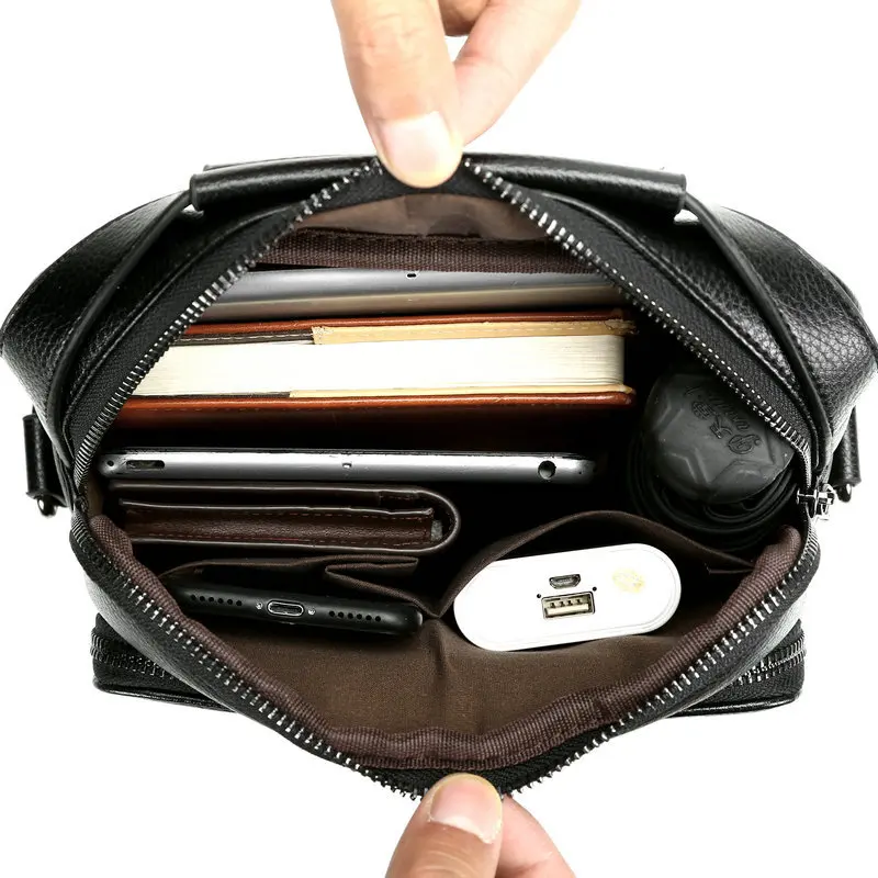 2022 Man Shoulder Bag Fashion Shoulder Messenger Men Bags Leather Office Work Business For Handbag Men Crossbody Bags Portafolio