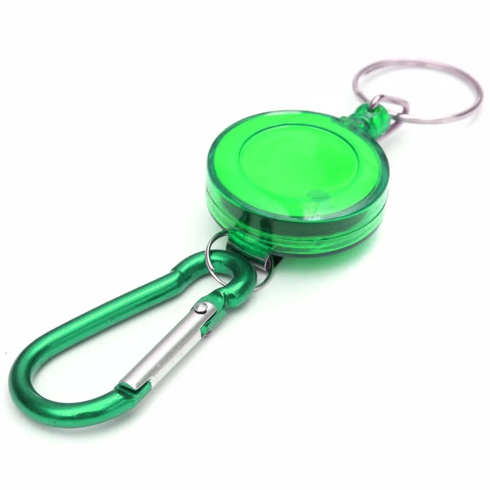 Retractable Tether Heavy Duty - 23.6in Cord With Carabiner Keychain  Retractable Id Key Chain