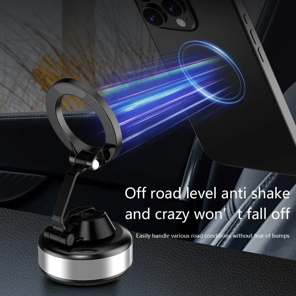 X98 Strong Magnetic Car Phone Holder Foldable Design 360° Adjustable Vacuum Mount for iphone 12-16 Pro Xiaomi Samsung Vivo 3