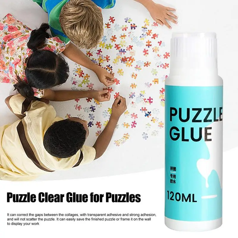 

Puzzle Glue Quick-Drying Water-Soluble Puzzle Glue For Jigsaw Framing 100ml Bottle With Sponge Head Applicator Puzzle Accessory