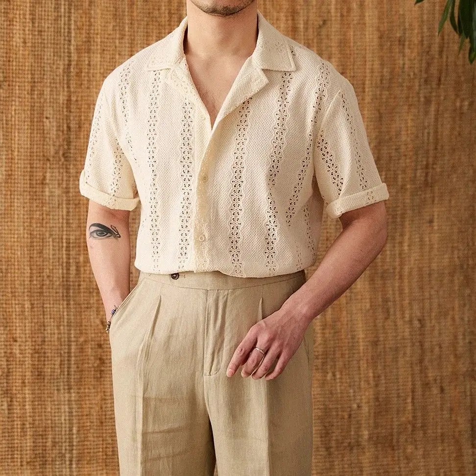 Cropped Shirt Outfit Estivi Uomo Streetwear Men's Summer Tracksuit