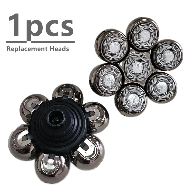 Mens 7 Blade Razor Replacement Shaving Heads Floating Washable Electric 7D Shavers Trimmers Kit Cutter Blades ,1 pack