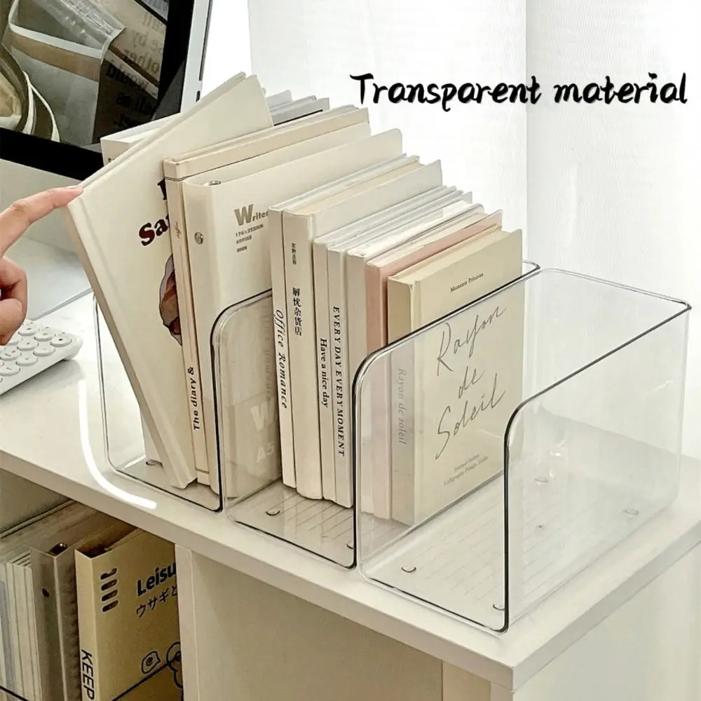 Organizador De Revistas Acrílico Suzile - 5 Compartimentos Verticales, 40x24x22.5 Cm, Transparente, Para Escritorio
