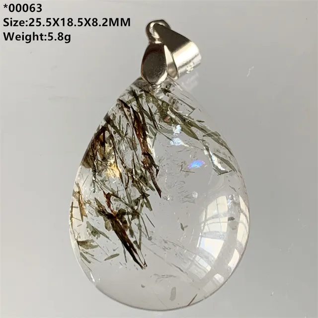Natural Super Seven 7 Black Gold Hair Crystals Pendants Women 