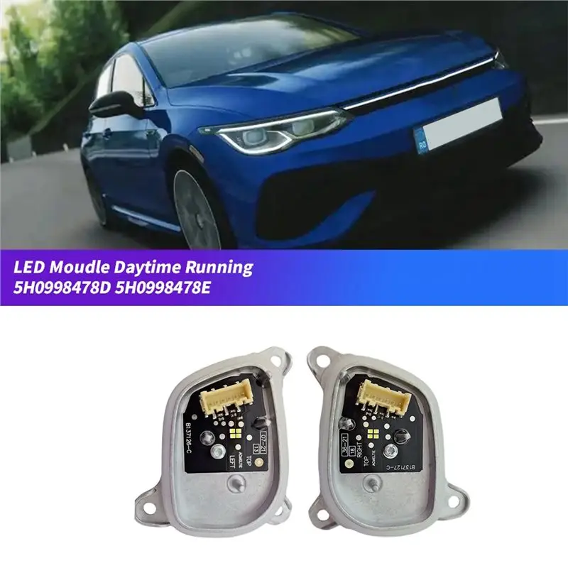 LED DRL 엔젤 아이 화이트 라이트 소스 프론트 모듈 모듈 주간 주행등 VW 골프 MK8 2019-2025 1쌍 5H0998478D 5H0998478E