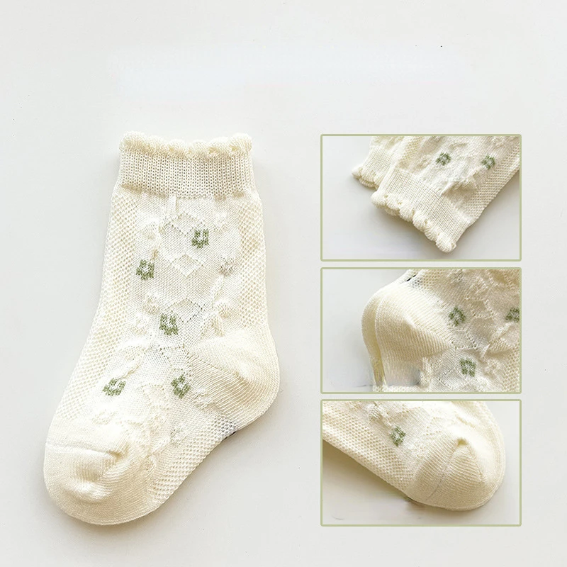New Korean Breathable Soft Cotton Mesh Newborn Infant Toddler Socks Spring Summer Baby Socks Girls Kids Socks 0-6yearsOld