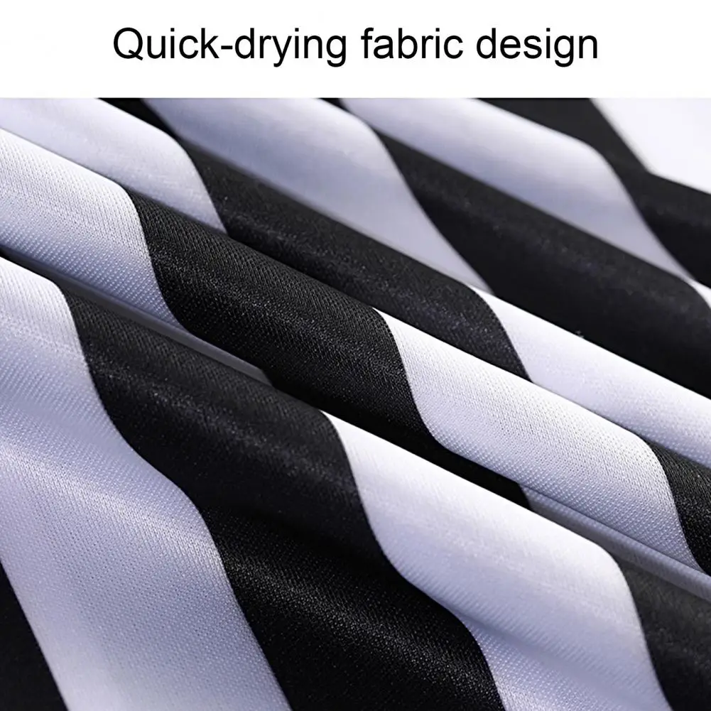 Court Uniform Striped Shape Short Sleeve V-neck Referee Wearing Polyester Fiber Sporting Goods Collared Referee Shirt Sports