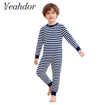 Teenager Clothing Striped Romper Kid's Boys Girls Jumpsuits Long Sleeve Full Length Jumpsuit for Special Needs Children Bodysuit 1