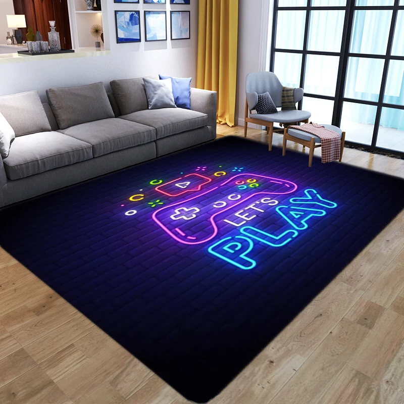 Floor Mat Anime Gamer Controller Kids Play Area Carpet 3D Printing