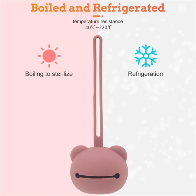 Bear pacifier case Silicone Box Dustproof Storage Bag Portable Soother Organiser for Infant Toddlers