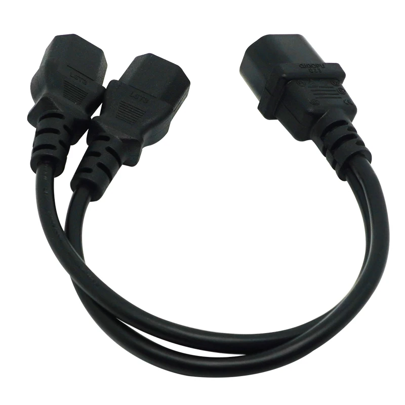 Alimentação y tipo Divisor Adaptador Cabo Único Iec 320 C14 Macho para Duplo C13 Fêmea Curto Cabo para Computador Host Exibição 30cm de - Imagem 3