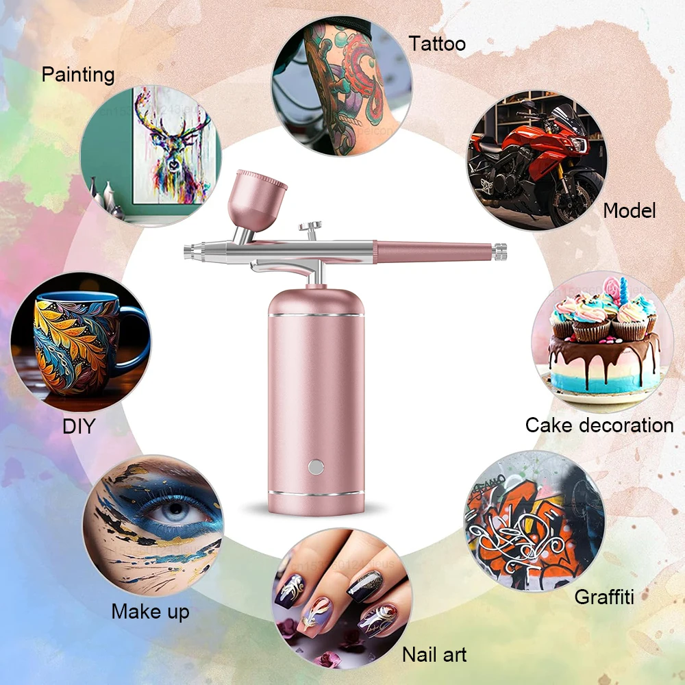 Airbrush Nails with Compressor Aerografos for Pastry Portable Airbrush Kit for Makeup Painting Cake Craft Cordless Airbrush Nail 2