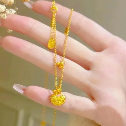 Кулон-цепочка с подвеской из бисера, 18 карат | AliExpress