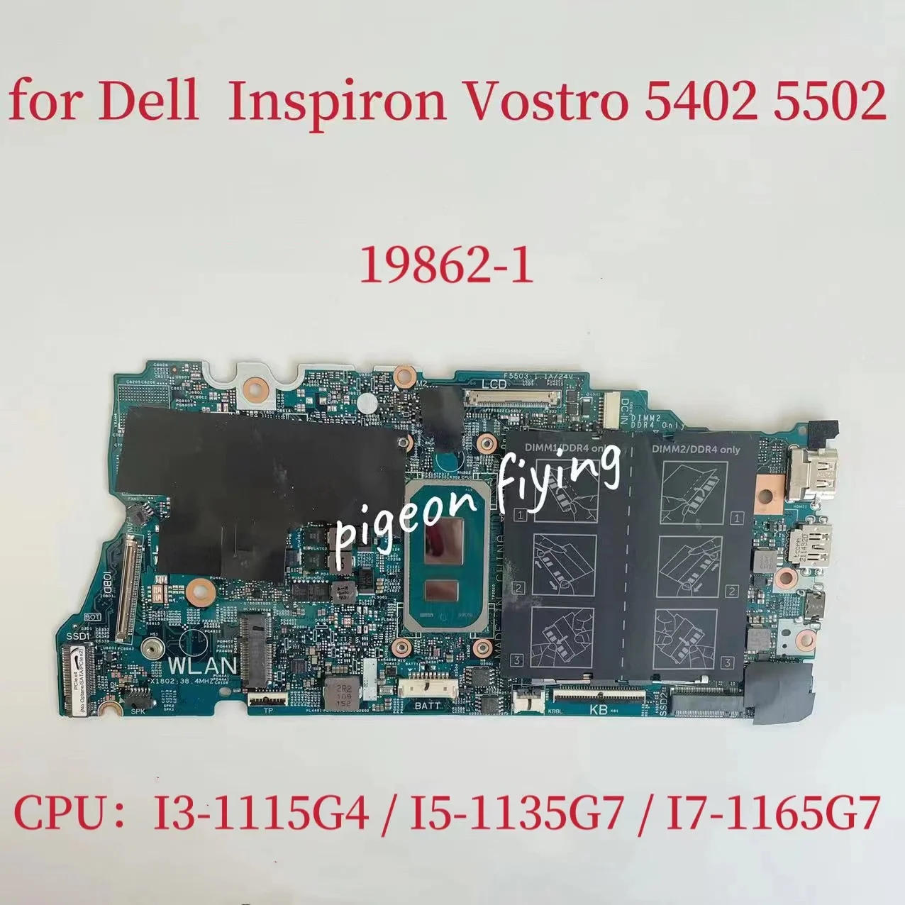 

Оригинальная материнская плата 19862-1 для Dell Inspiron 5402 5502, материнская плата для ноутбука: приблизительно справочная информация
