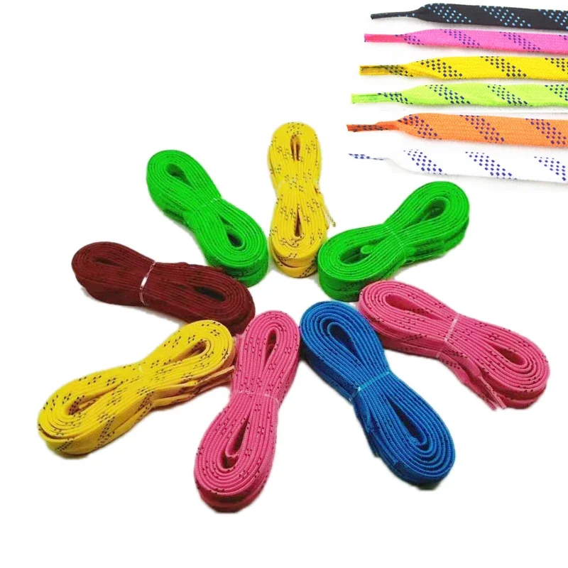 7 Colors Waxed Shoe Laces Skate Hockey 84-120inch Dual Layer Nylon Waterproof Resistant Moisture-proof Hockey Shoe Lace 1 Pair
