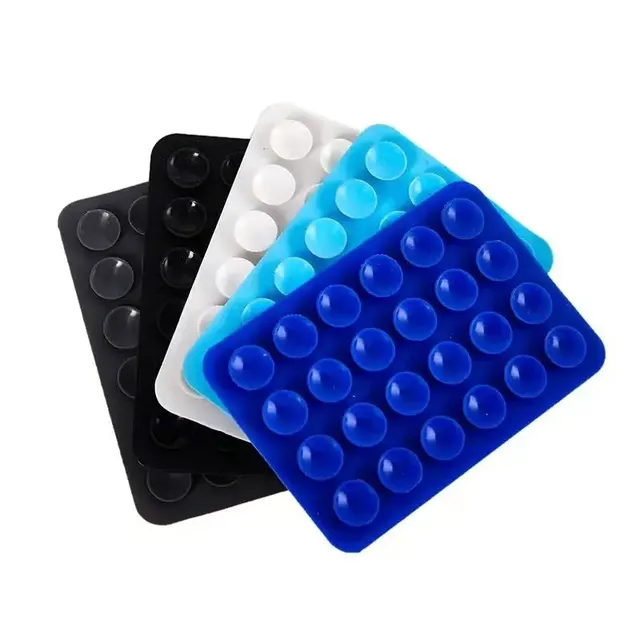 Double-Sided Silicone Suction Cup for Mobile Phone Fixation Anti-Slip Smartphone Case Portable Removable Square Holder 4