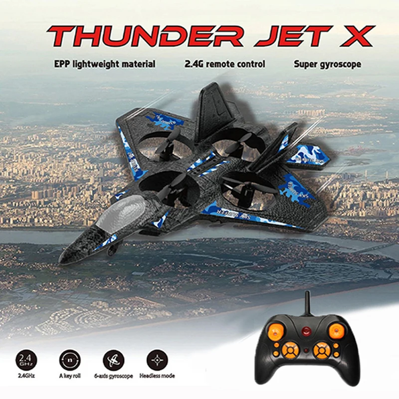 

2.4G EPP 4CH Fixed Wing Foam Six-Axis Remote Control Gliding Airplane Children Fighter Drone Model Children RC Aircraft Toy Gift