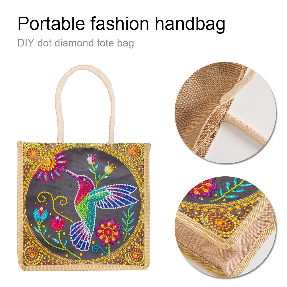 5D Diamond Painting Handbag DIY Eco-friendly Linen Shopping Storage Bag Reusable Foldable Organizer Tote Craft Kit Girl Gifts diamond painting diamond art painting kit diamond painting set