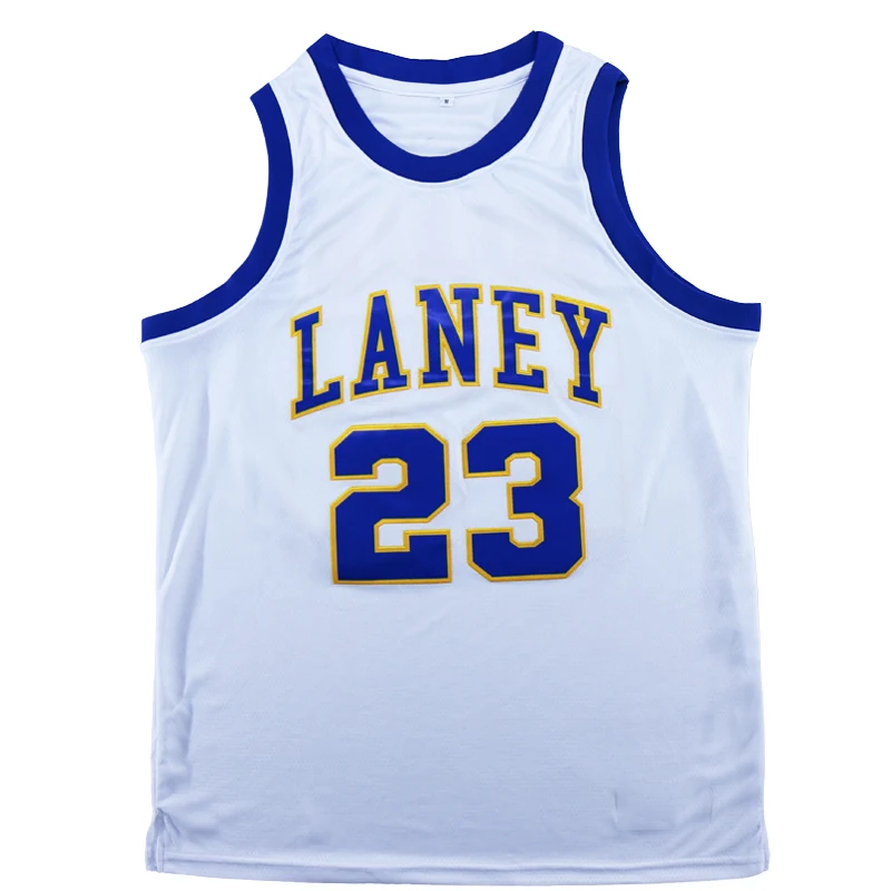 Basketball jerseys high school LANEY 23 SPACE JAM jersey Sewing embroidery Outdoor sportswear Blue White yellow basketball jerseys