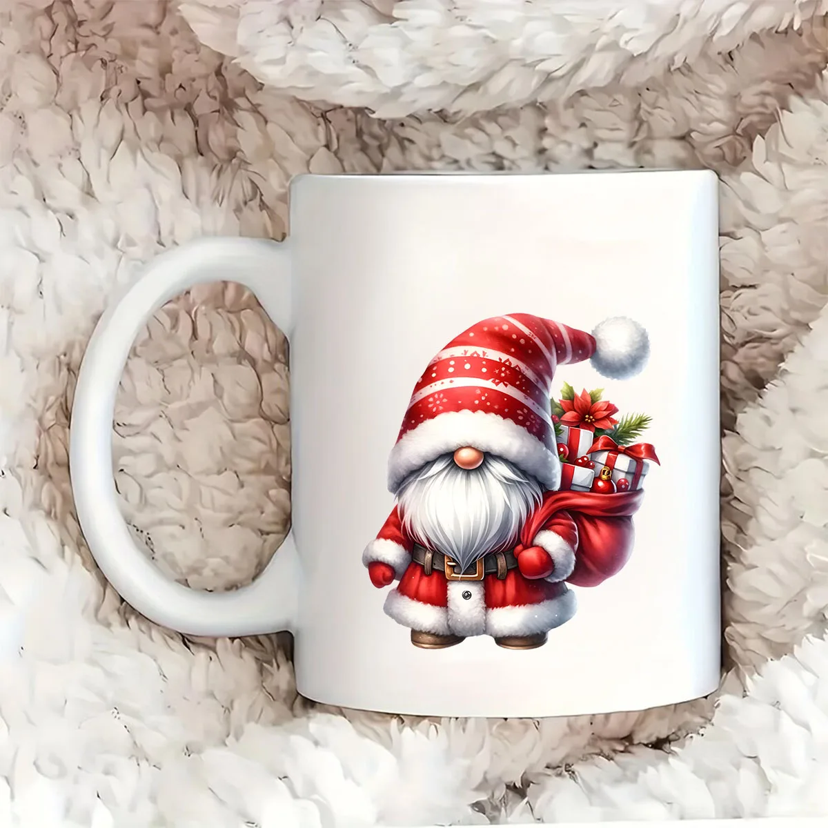 DTF Transfer Sticker 12pcs Christmas Winter Santa Claus Gnome UV DTF Cup Wrap Transfer Sticker Glass Coffee Mugs Decoration Xmas Greeting Cards Decal