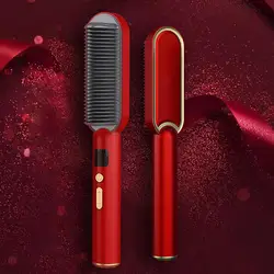 Hair Straightener Curling Iron Straightening Brush Comb Electric Fast Heating Curler Hair Caring Tools Comb Styler EU Plug