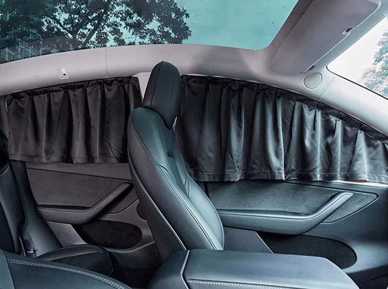 For Tesla Model Y 2020-2025 ice crystals Side Window Privacy Trim Sunshade Car F