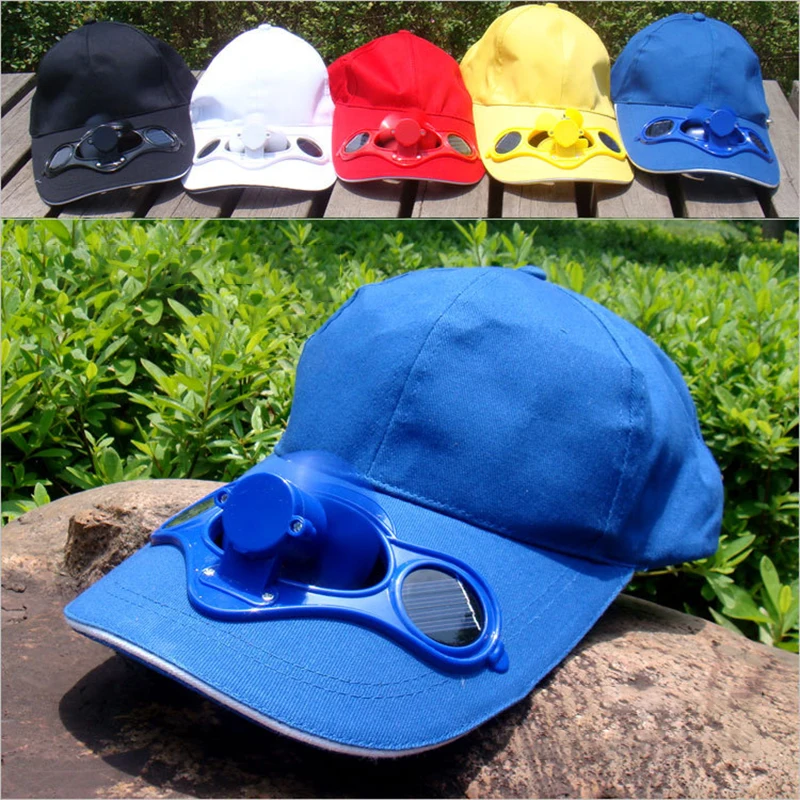 Funny Solar Powered Fan Hat Summer Sun Hat Cotton Boys Girls Solar Baseball Caps With Fan Adult Children's Holiday Birthday Gift