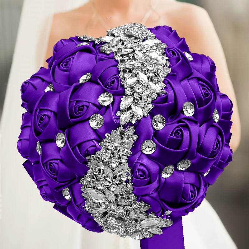 

1Pcs/lot purple Marriage Rhinestone Bridal Bridesmaid Bouquets
