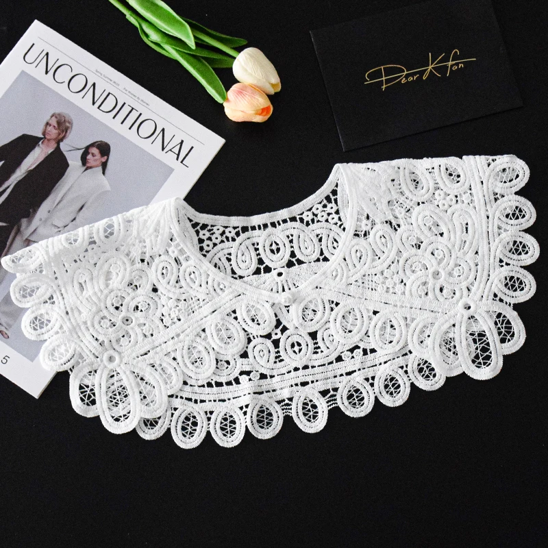 Cloud shoulder lace shawl fake collar children's folding artifact versatile collar lace decorative collar hollowed out small sha women s spring and summer clothes fake collar tops lace long fake collar stand up collar lace shirt decorative