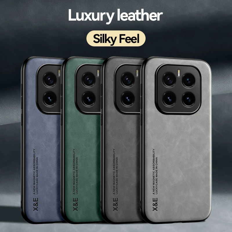 Luxury Leather Phone Case with Magnetic Car Holder Compatibility