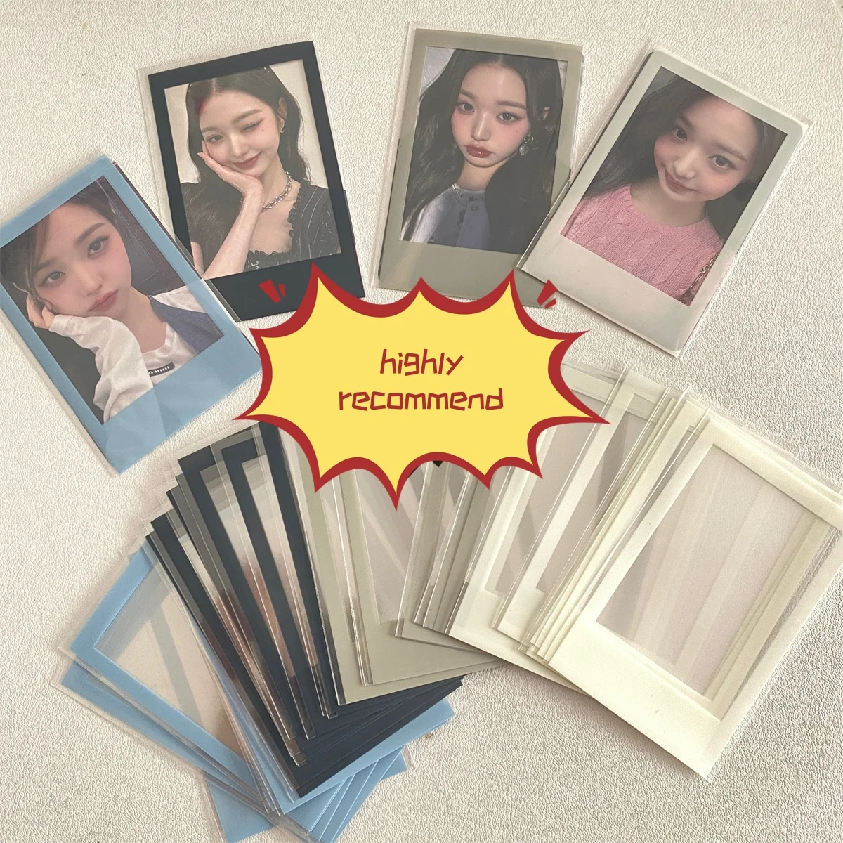 Ice Cream Color 40 Pz/Pacco Idol Kpop Toploader Card Bag Cute Small Frame Film Transparency Photo Card Custodia Protettiva