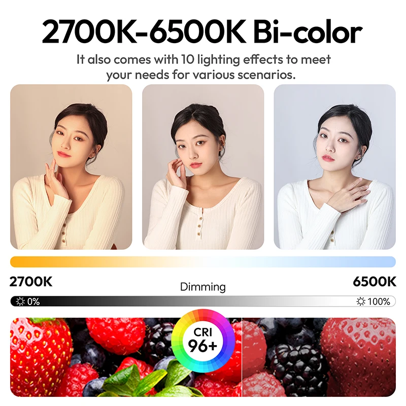 Ulanzi AL120 Inflatable LED Light 2700K-6500K Bi-color 10 Lighting Effects for Portrait Photography Livestreaming Camera Vlog