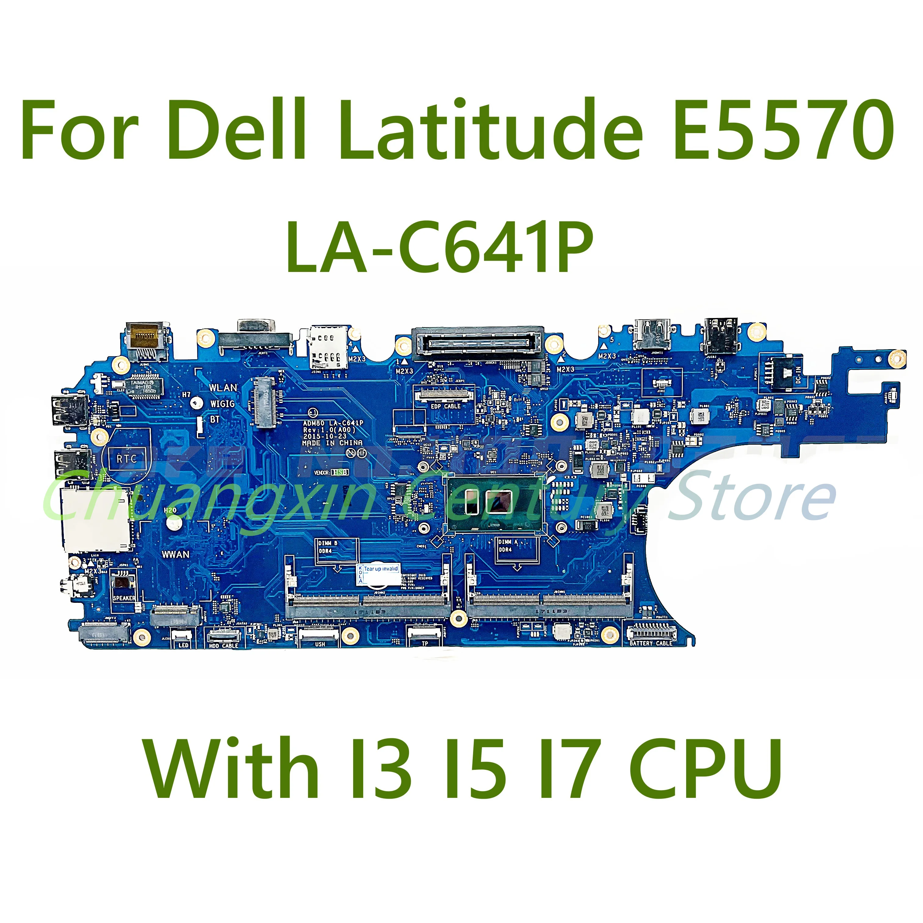 Placa-mãe la-c641p para dell e5570, com cpu