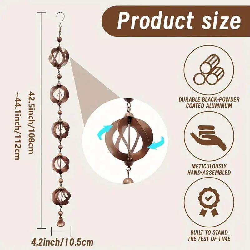 Creative Birds On Cups Metal Rain Chain Rain Catcher For Gutter Roof Decoration Metal Drainage Chain Downspout Tool