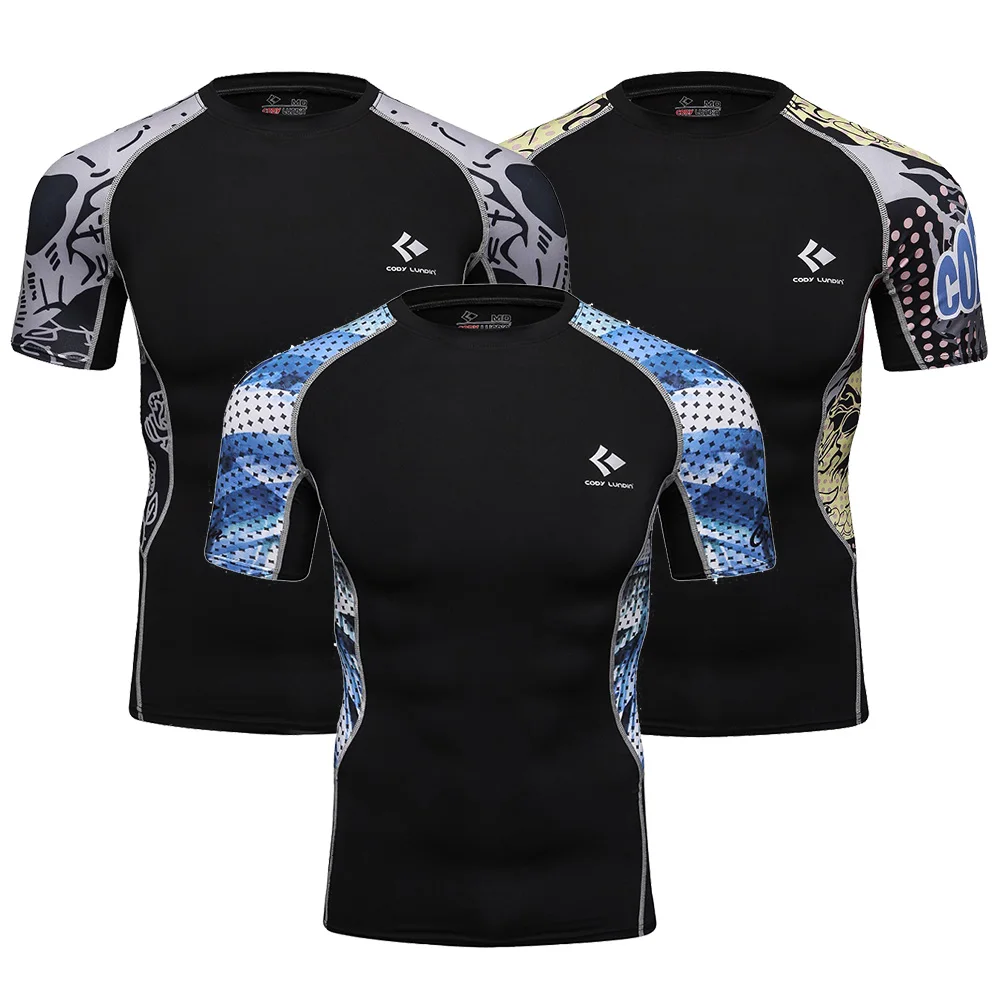 Cody Lundin Rash Guards BJJ T-shirt For Men Rashguard Grappling MMA Jiu Jitsu Shirts No Gi Sport Gym Shirt Boxing Fight Wear
